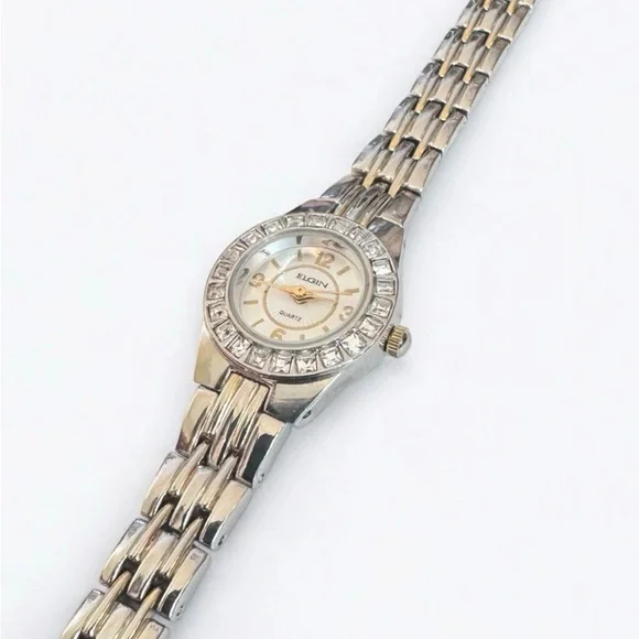 ELGIN Rhinestone Quartz Analog Watch (7.75”)